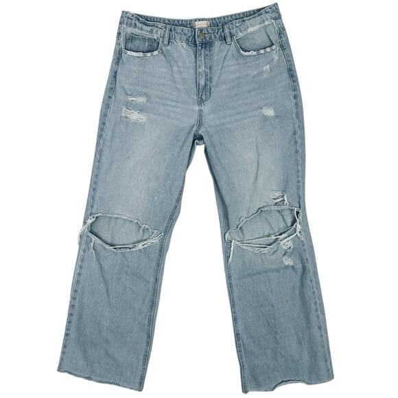 ALTAR’D STATE Light Wash Jeans Women’s Size 31 High Rise Wide Leg 30” Inseam - Picture 1 of 12